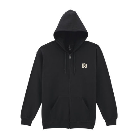 Hoodie zippé “Les Belles Journées” – Noir